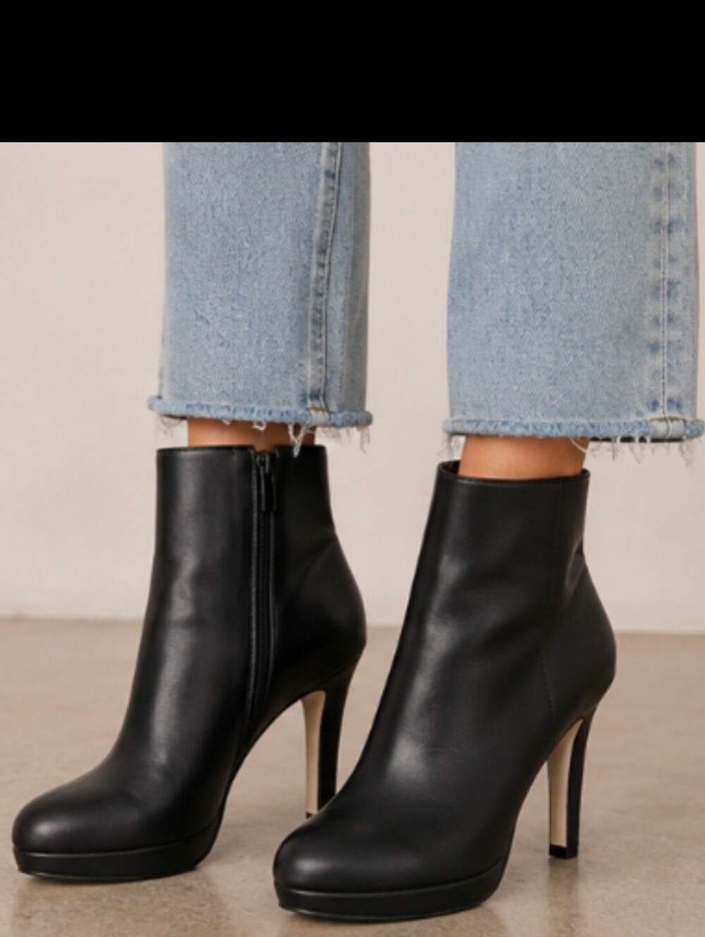 Nine West Kiana Black Platform Ankle Booties Size 8